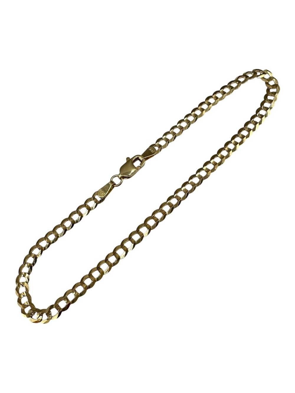 Curb Link Bracelet 14kt Yellow Gold 8in 3.7mm 3.25g Solid New